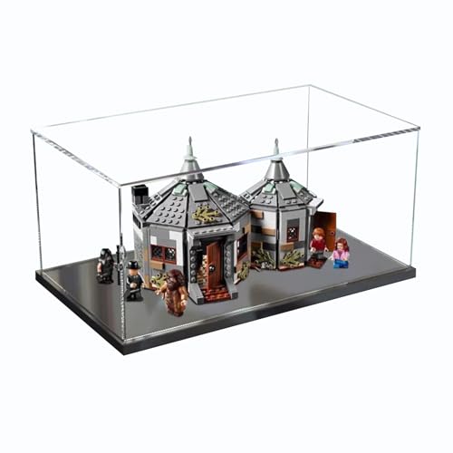 Figures Display Box for LEGO 75947 Hagridds Hhut Buckbaaks Rescuue Acrylic Dustproof Transparent Custom Display Case No Model mortise tenonblack