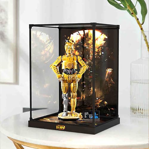 Acrylic display box for LEGO 75398 robot C3PO building block model transparent dust coverAcrylic Dustproof Transparent Custom Display Case No Model Background painting3mm