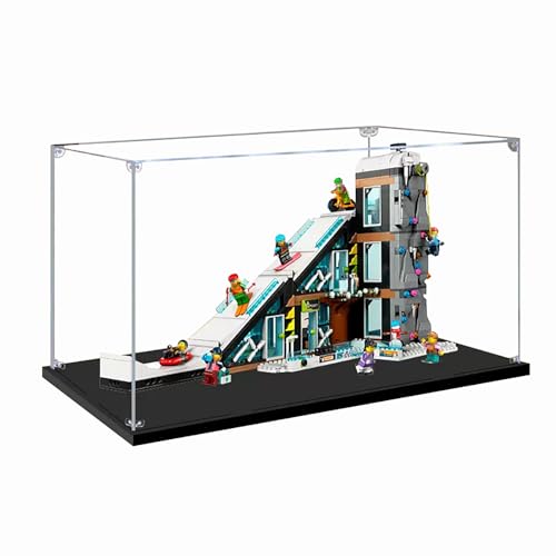 Figures Display Box for LEGO 60366 Ski Rsort Acrylic Dustproof Transparent Display Case No Model snap fastener 3mm