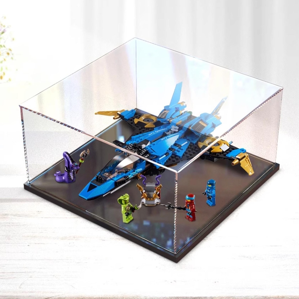 Transparent Acrylic display box for Lego 70668 Stormtrooper model Dustproof Storage Display Box Model Not Included Black base