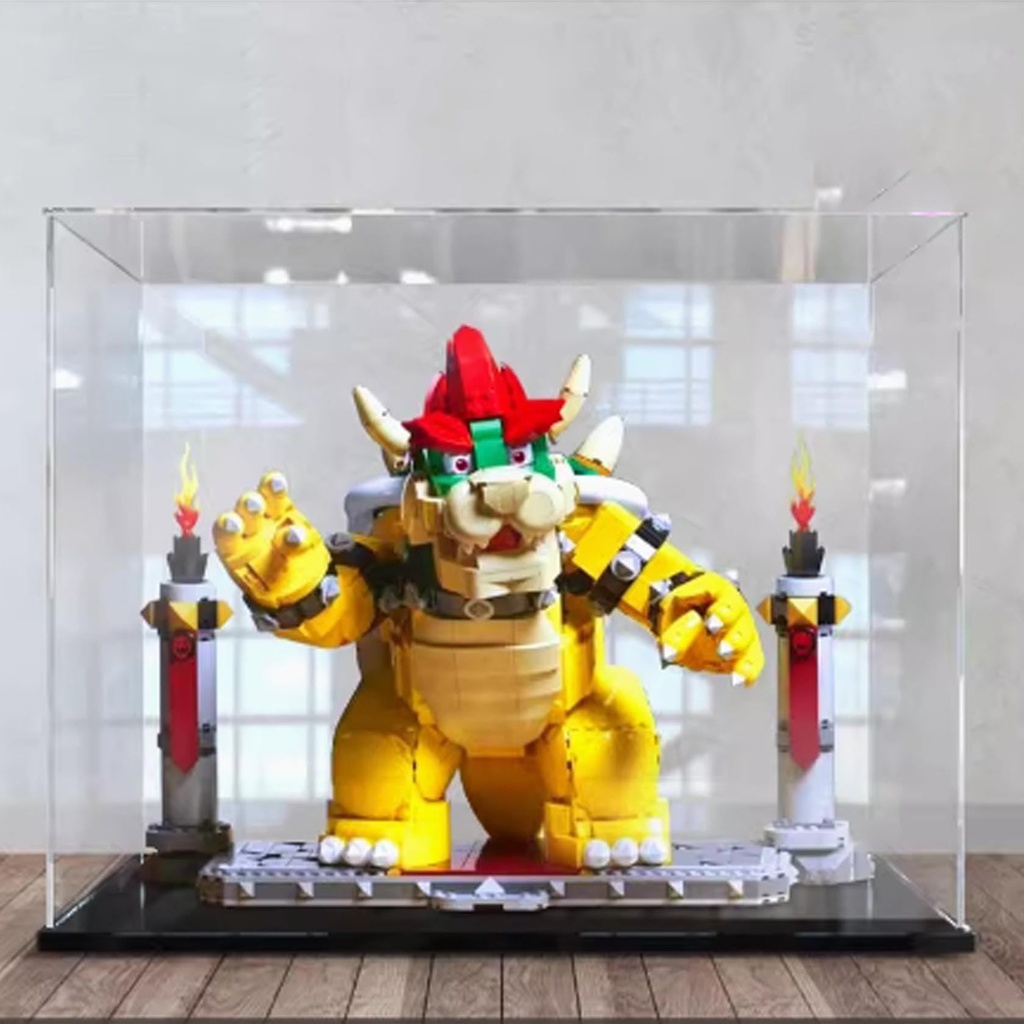 Transparent Acrylic display box for Lego 71411 King of Cool model Dustproof Storage Display Box Model Not Included Black base