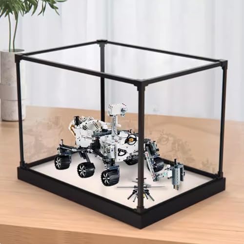 Transparent Acrylic display box for Lego 42158 Mars Rover model Dustproof Storage Display Box Model Not Included White base