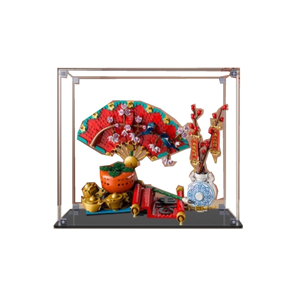 Transparent Acrylic Display Case for Lego 80117 Five Fortunes to Welcome Spring Model Clear BoxStorage BoxDisplay BoxCompatible with 80117 Model Display Box only A 122 82 106 in