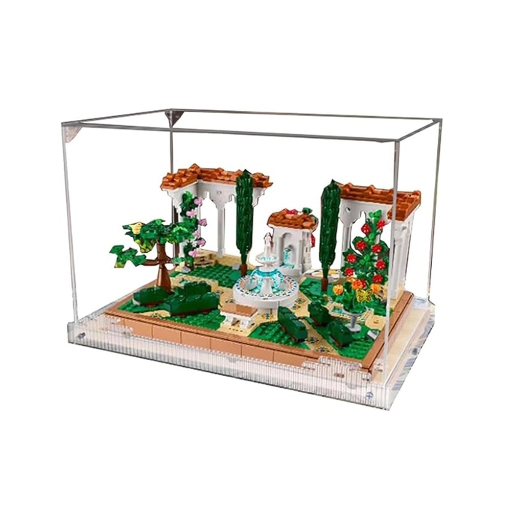 Transparent Acrylic Display Case for Lego 10359 Spanish Fountain Garden Model Clear BoxStorage BoxDisplay BoxCompatible with 10359 Model Display Box only Full Transparency Splicing