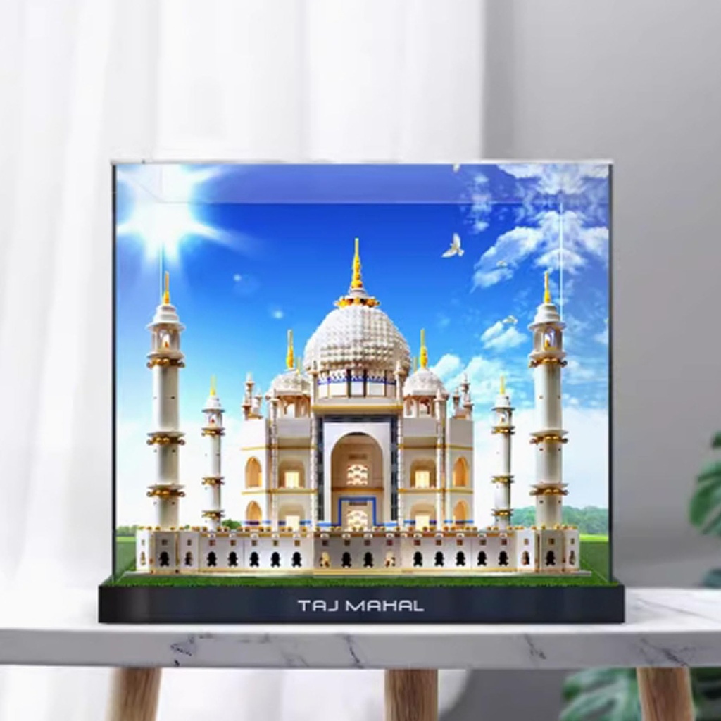 CHIFENMS Acrylic Clear Display Case for Lego 10256 Taj Mahal Display BoxBuilding Block Collectibles Transparent Dustproof Showcase Storage Box Display Box Stand Only Case