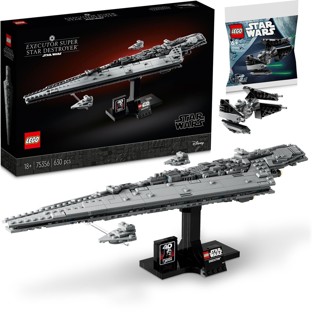 Lego Star Wars Star Destroyer TIE Interceptor Lego Star Destroyer Executor with Lego Tie Fighter Polybag Super Star Destroyer Lego Set 75356 30685