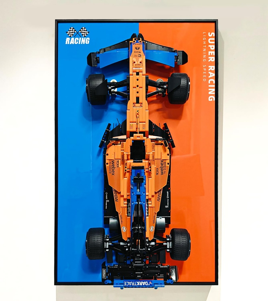 iCUANUTY Display Wallboard for Lego Technic Car F1 McLaren Formula 1 42141 Compatible with Lego 177 x 295 in Wall Mount