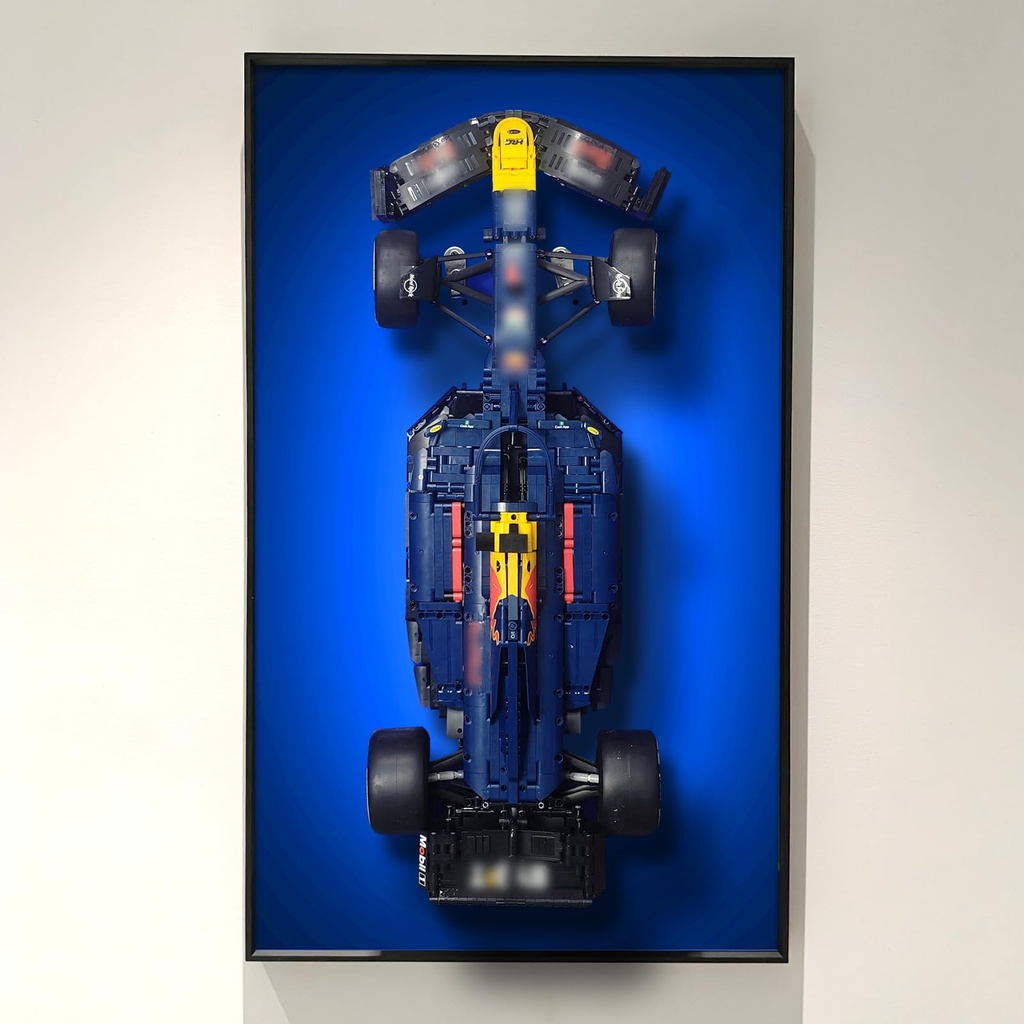 ICUANUTY Display Wallboard for Lego Technic Oracle Red Bull Racing RB20 F1 Car 42206 Compatible with Lego Car Display Frame Gift Ideas for Lego Car Wall Mount Display Lover Only Wall Frame 75x45cm