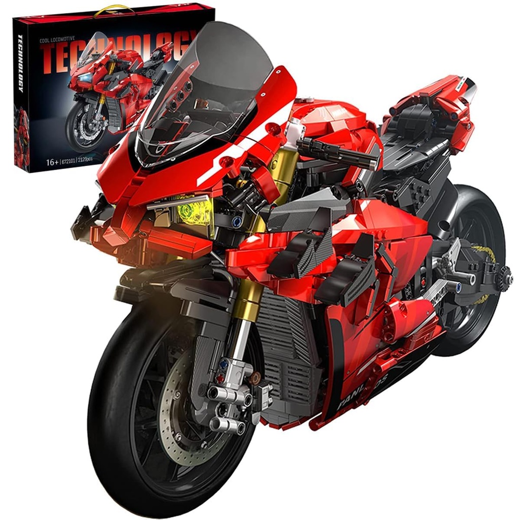 Technic Motorcycle Building Kit for Ducati V4S Superbike 15 Technic Motorbike Construction Toys MOC Racing Motorcycle Building Kit for Boys or Adults Compatible with Lego 2098 Pieces