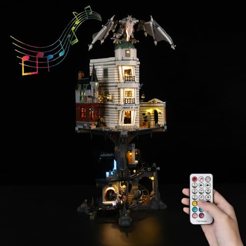 Kyglaring LED Lighting Kit No Model Compatible with Lego76417 Harry Potter Gringotts Wizard Bench Building Blocks Model Set Only Leds No Brick Set RC Sound Version