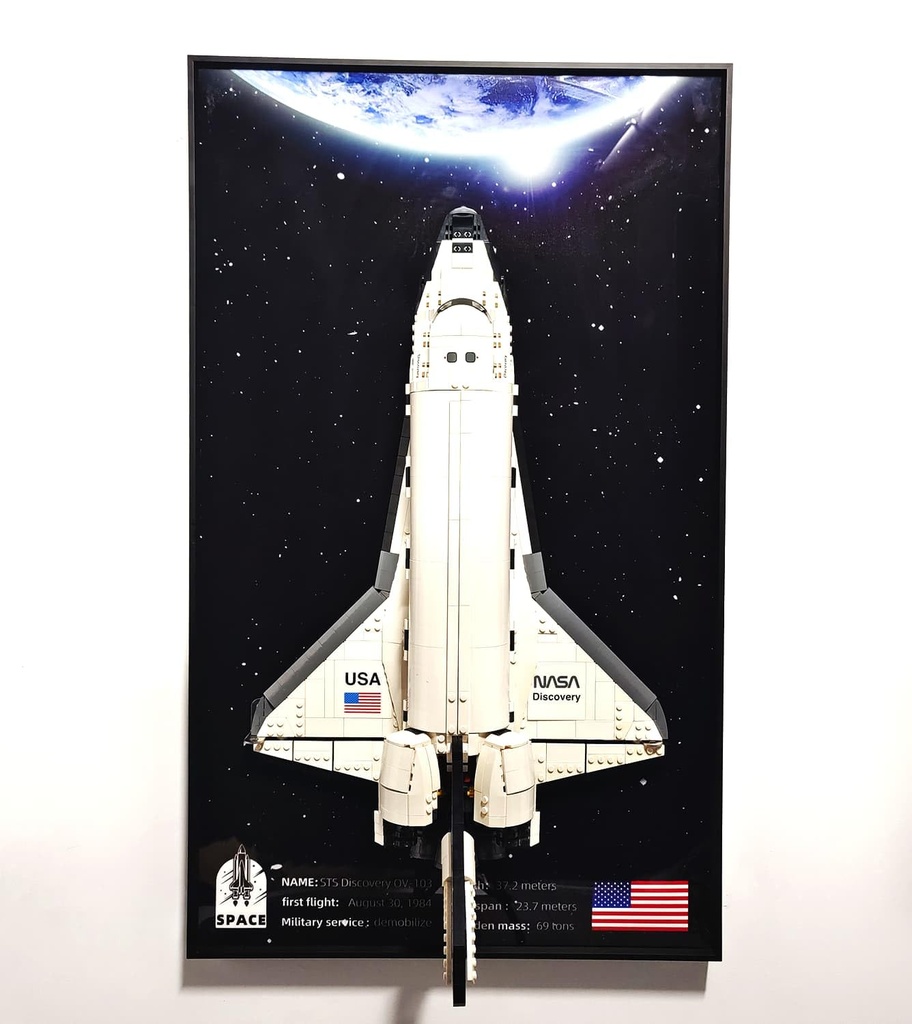 icuanuty Display Wallboard for Lego 10283 Technic Space NASA Shuttle Discovery Compatible with Lego Cars Sets Gift Ideas for Lego Car Wall Mount Enthusiasts 177 x 295in Display Wallboard Only
