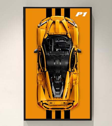 ICUANUTY Display Wall Plate for McLaren P1 Compatible with 42172 Gift Ideas for Lego Vehicle Enthusiasts Wall Plate Only Size 75 x 45 cm Black