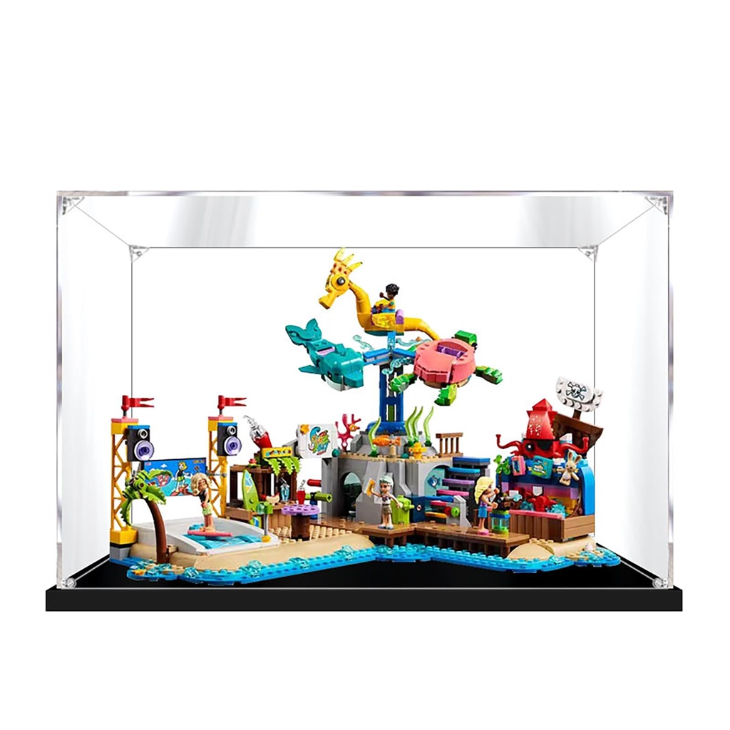 Display Case for Lego 41737 Good Friends Beach Amusement Park Building SetDustproof Clear Display box Compatible with Lego 41737Not Include The Model 3mm