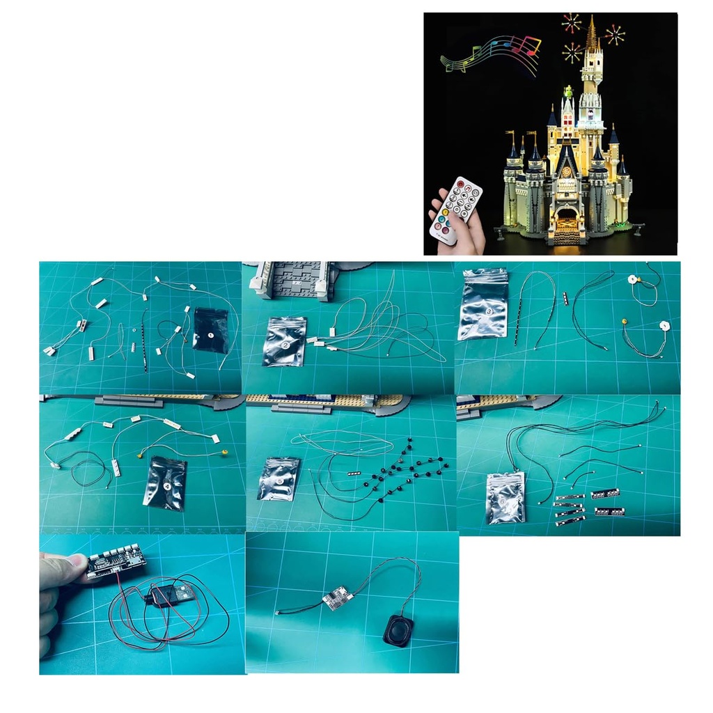 Hosdiy RC Sound LED Light Kit for Disney Castle Model 71040 Led Lighting Kit Compatible with Lego 71040 Only Light No Building Set