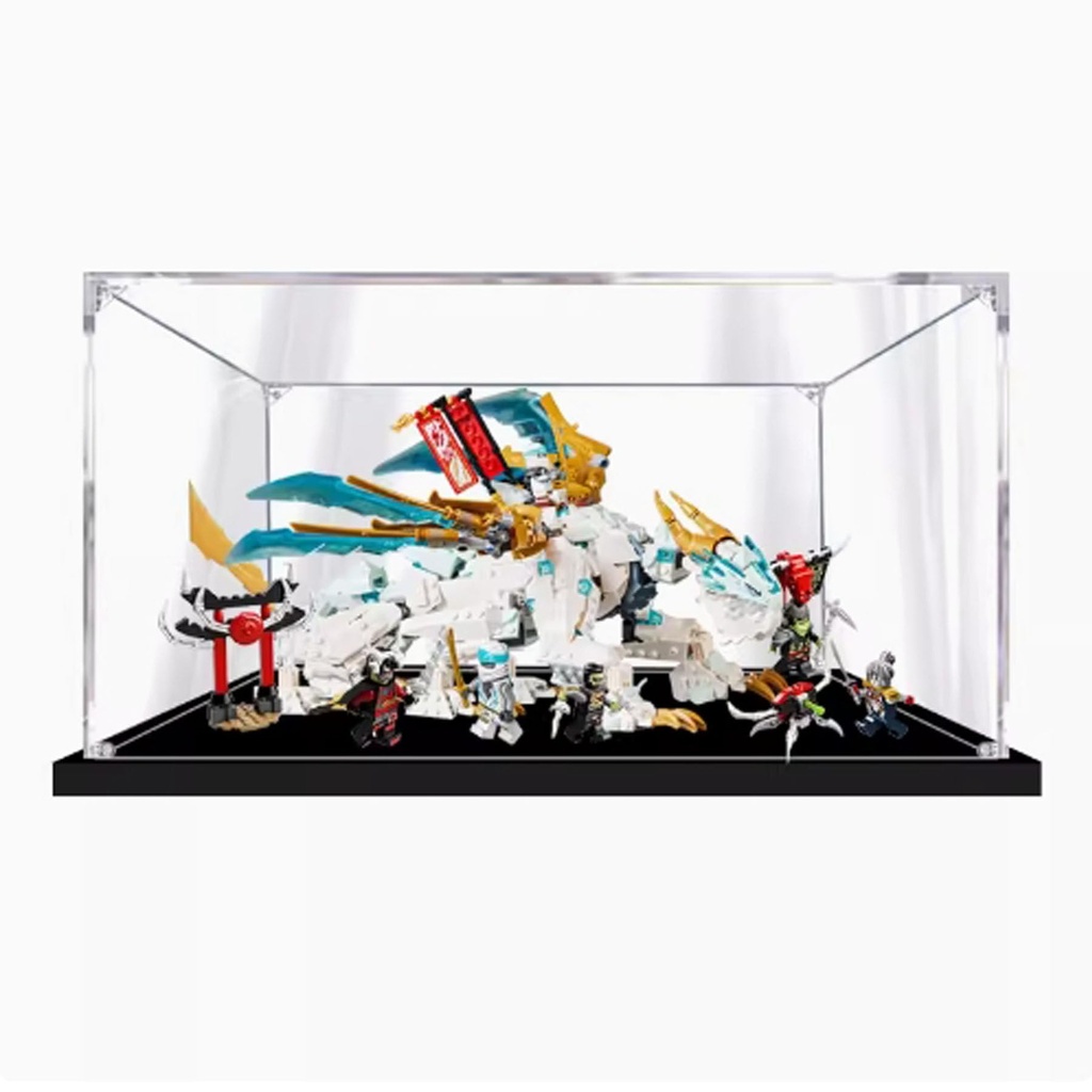 Clear Acrylic Display Box Compatible with Lego 71786 Cold Ice Divine Dragon Model Dustproof Display Gifts Protect Decorations Collectibles Storage Organizer Box Only 2mm
