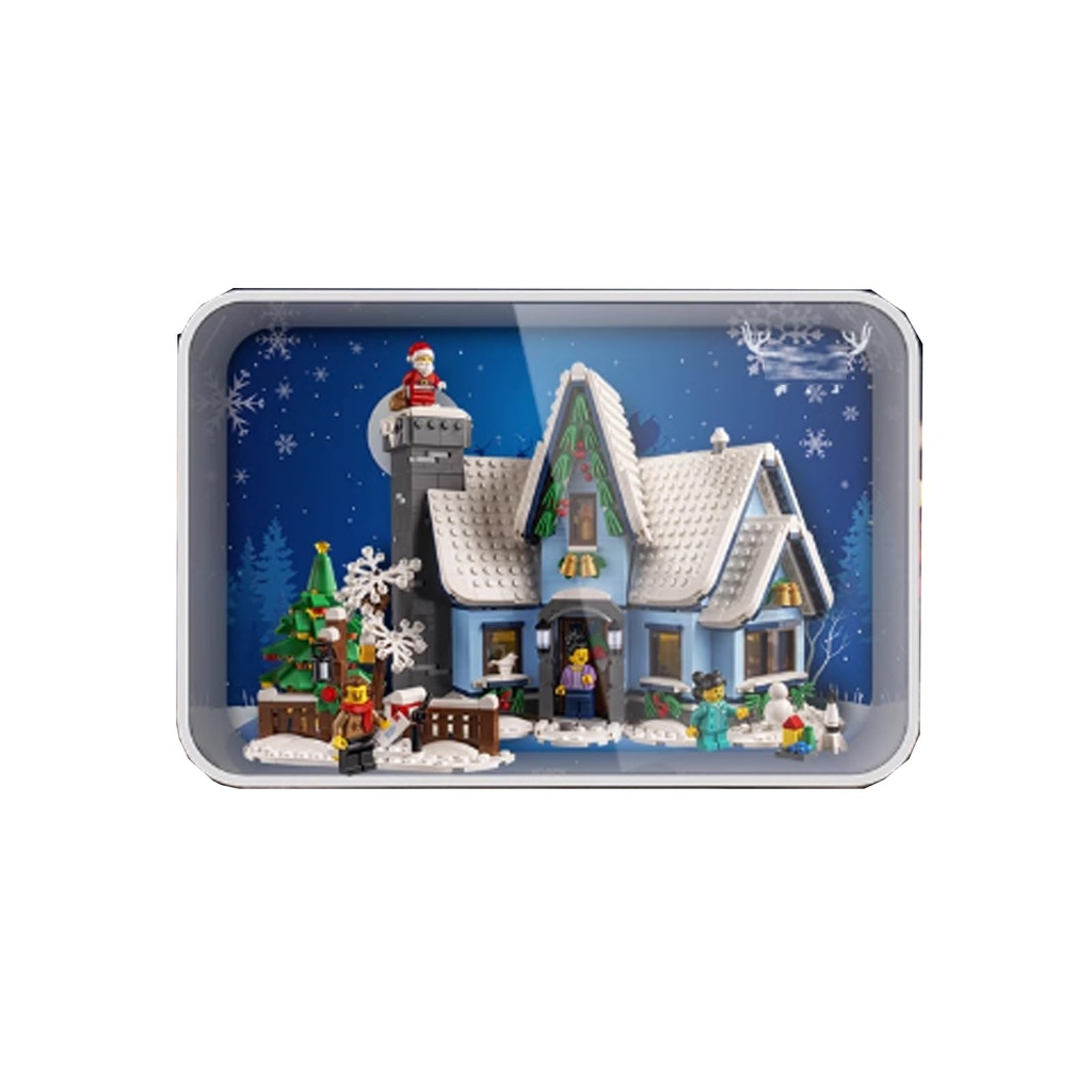 Acrylic Display Case Box Compatible with Lego 10339 Santa Claus Post Office Christmas ModelDisplay Case Gift Model TransparenCompatible with Lego Only Display Case BWhite