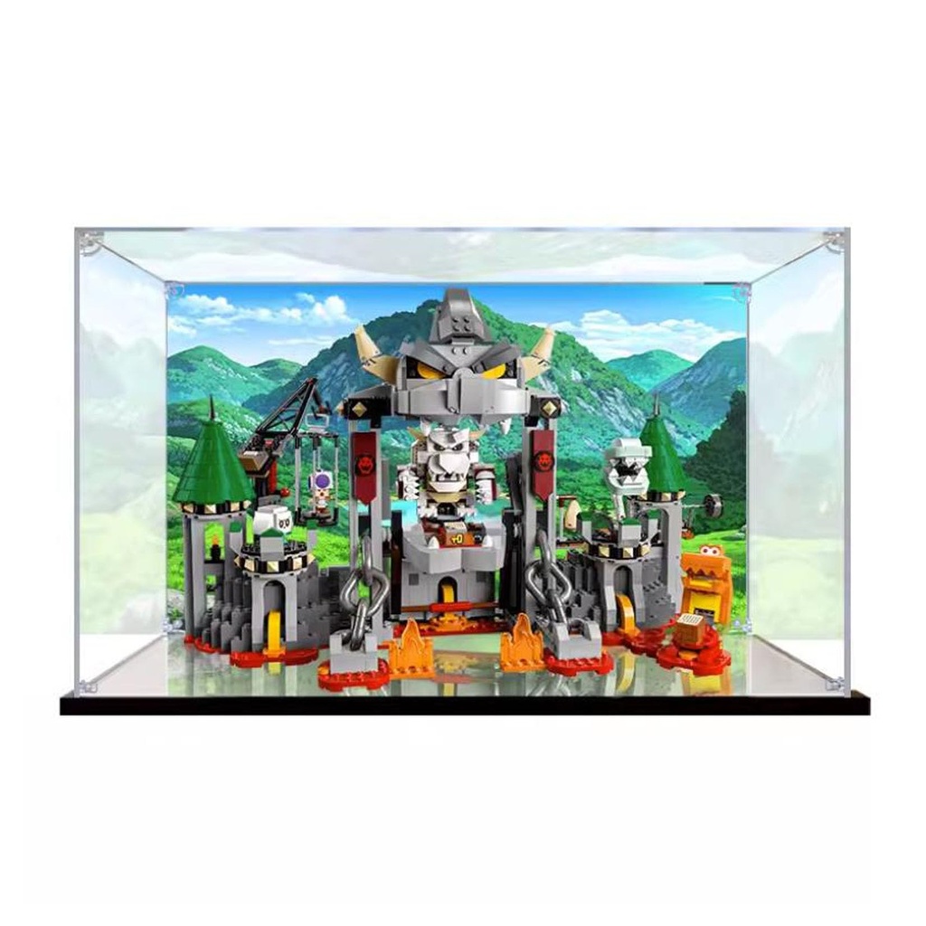 Acrylic Display Case for Lego Super Mari Dry Bowser Castle Battle Expansion Set 71423 Dustproof AntiUV Storage Box Ideal for Collectors Background A