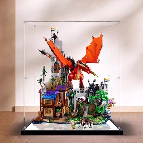 Acrylic Display Box for Lego 21348 Red Dragon Model Kit Clear Acrylic Box for Displaying Dolls Dustproof Display Box Box Only Mirrors 2mm