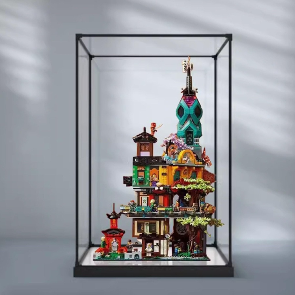 SelfAssembling Clear Acrylic Display Box dustproof Storage Collectibles Memorabilia Display Box Cube countertop Box for Lego 71741 Garden Block Model Box only Style 2