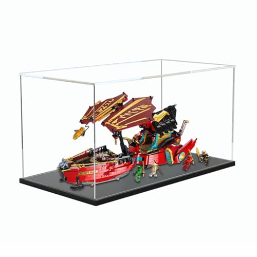 Figures Display Box for LEGO 71797 for Destinys Bounty Race Agaiinst Time Acrylic Dustproof Transparent Custom Display Case No Model mortise tenonblack