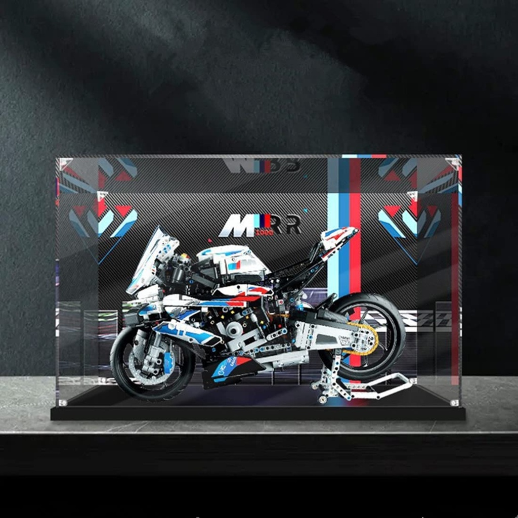 HBBY Acrylic Display Case for Lego Technic 42130 BMW M1000 RR Display Dustproof Case for Lego Technic 42130 Display Case Only