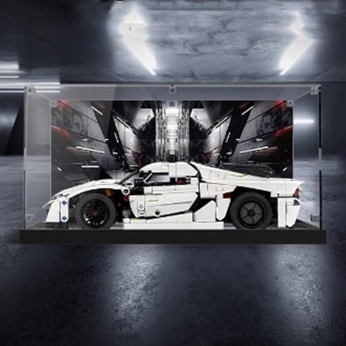 Acrylic Display Box for Lego 42184 White Racing Car Model Transparent Dustproof Display Box Storage Box Compatible with Lego 42184 Construction kit Model Not Included Backgrounds 3mm