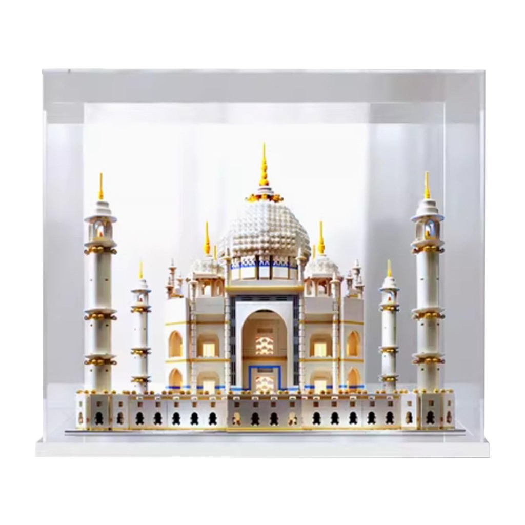 Acrylic Display Box for Lego 10256 Taj Mahal Clear Dustproof Display Box Box Only Lego Set Not Included White Base