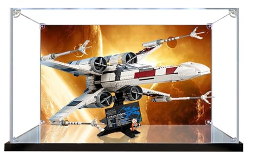 Acrylic Display Case Compatible with Lego 75355 XWing Starfighter Brick Model Assemble Dustproof Showcase Clear Thick Display Case for Collectibles Toys B3mm