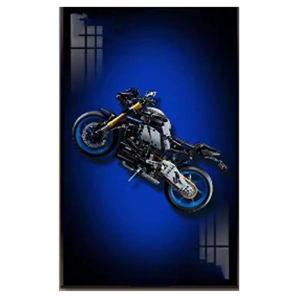 CHIFENMS Acrylic Display Clear Collectors Box Compatible with Lego Motorcycle Car Wall Mount Photo Frame Building Block Model Dust Storage Box Display Box Box Only Style 2