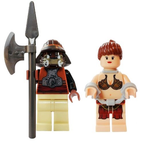 Lando Calrissian Jabba Guard and Princess Leia Slave with Chains LEGO Star Wars Minifigures