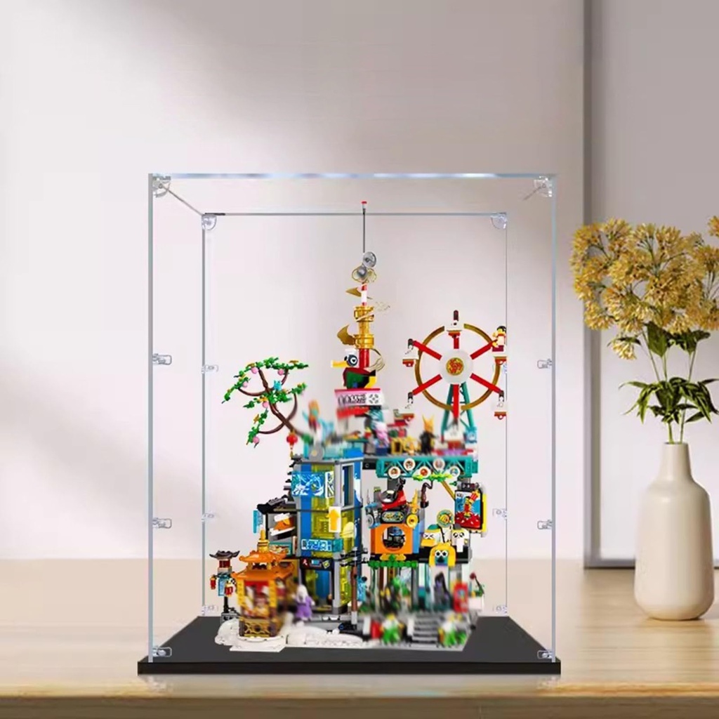 Yglophic Transparent Acrylic Display Case for LG 80054 Thousands of Cities Acrylic Dustproof Storage Box Compatible with LG 80054 Lego Model Not Included 45 30 60cm A3mm