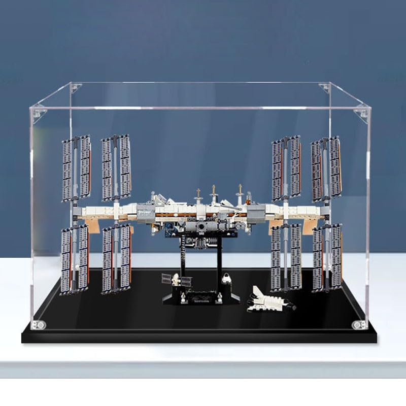 Acrylic Display Case Compatible with lego 21321 international space station Building Block Model Clear Dust Box Cover Collectibles Protective Case Models are not included3mm
