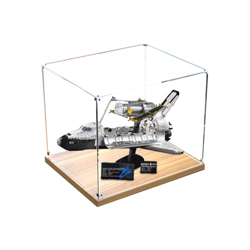 BoHeart Acrylic Display Case for Lego 10283 for space shuttle Model Dustproof Display Box Size 604040 cm Model Not Included Golden oak color
