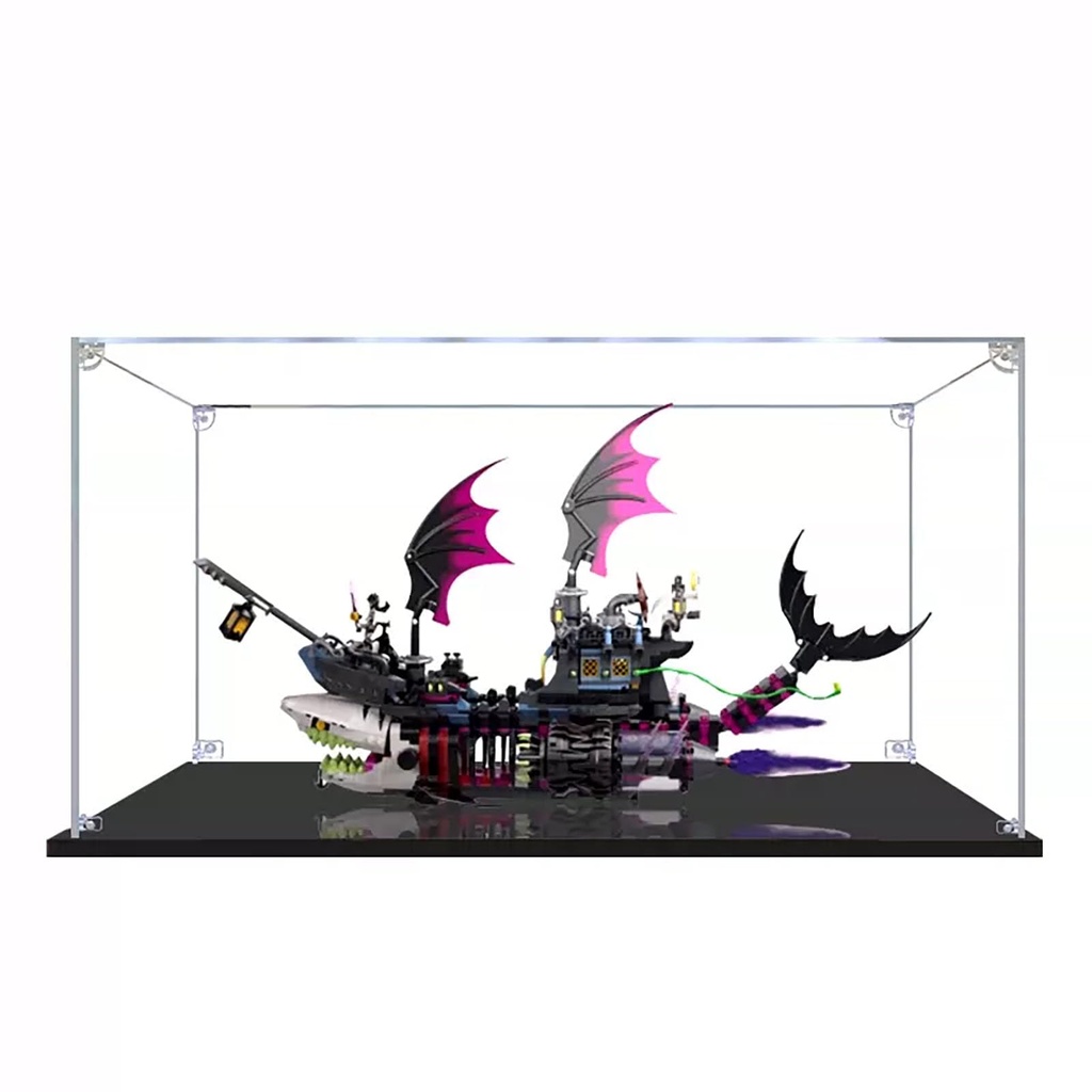 Figures Display Box for LEGO 71469 Nightmare Shark Boat Model Acrylic Dustproof Transparent Display Case No Model 3mm
