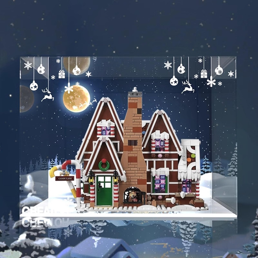 Acrylic Display Case for Lego 10267 Gingerbread House Model Dustproof Display Box Storage BoxTransparent Box Building Block Display Box for Lego 10267Only Case No Model