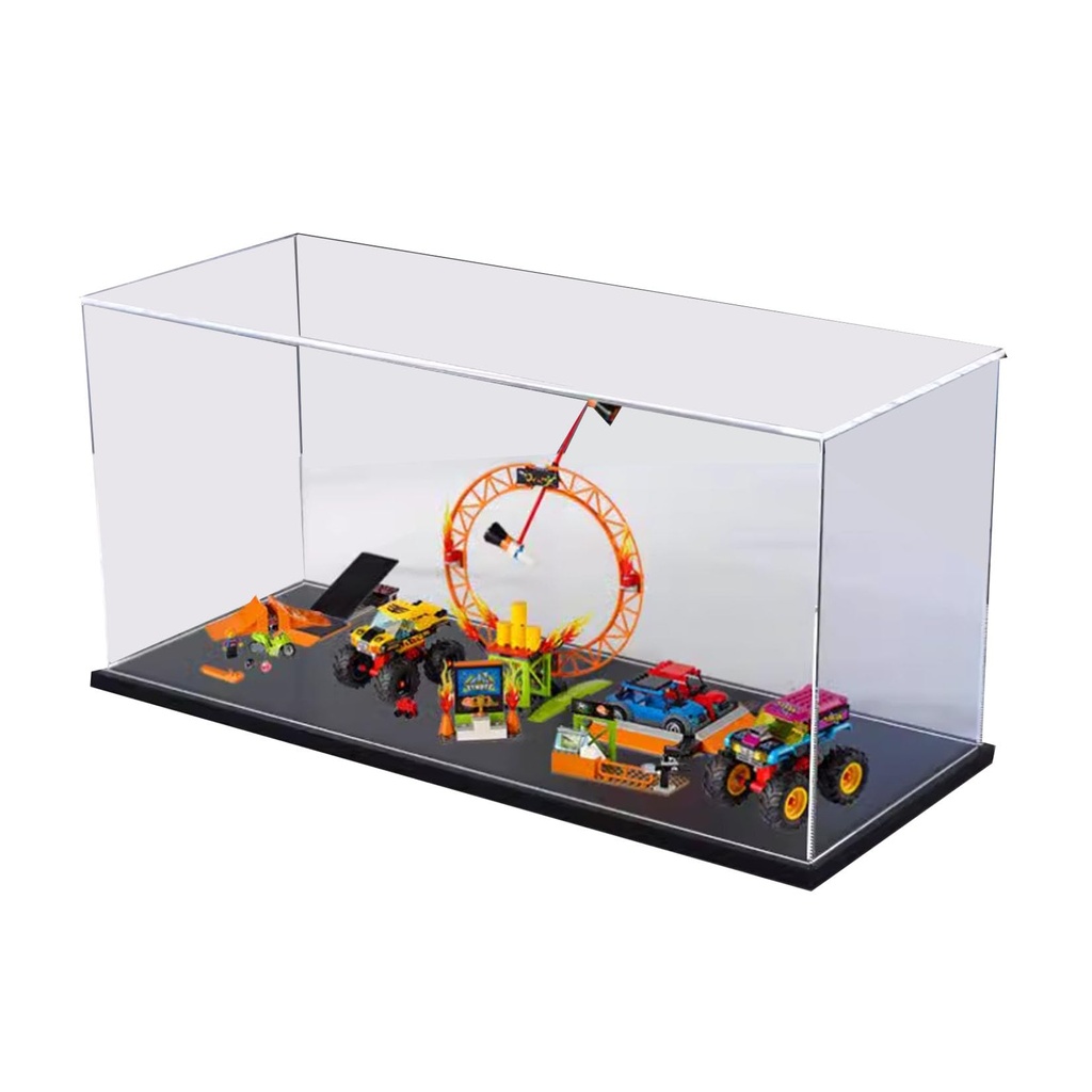 Acrylic Display Case for Lego City Stunt Show Arena 60295 Model Dustproof AntiUV Storage Box Ideal for Collectors Transparent