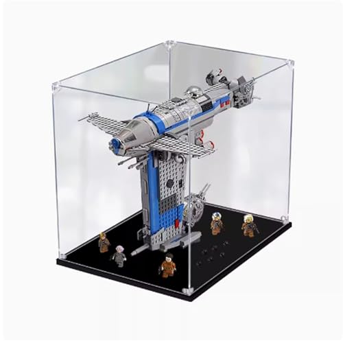 Transparent Acrylic Display Box Compatible with Lego 75188 Bomber Model Dustproof Thick Base Home Storage Box Collectible Display Box Gift Box Only 3mm