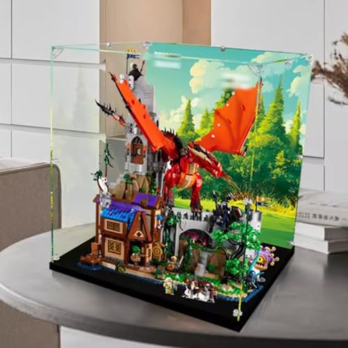 Clear Acrylic Display Box Compatible with Lego 21348 Red Dragon Model Dustproof Display Gifts Protect Decorations Collectibles Storage Organizer Box Only Background Paragraph