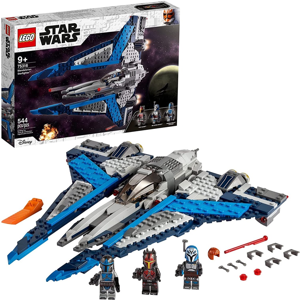 LEGO Star Wars Mandalorian Starfighter 75316 Awesome Toy Building Kit for Kids Featuring 3 Minifigures 2021 544 Pieces
