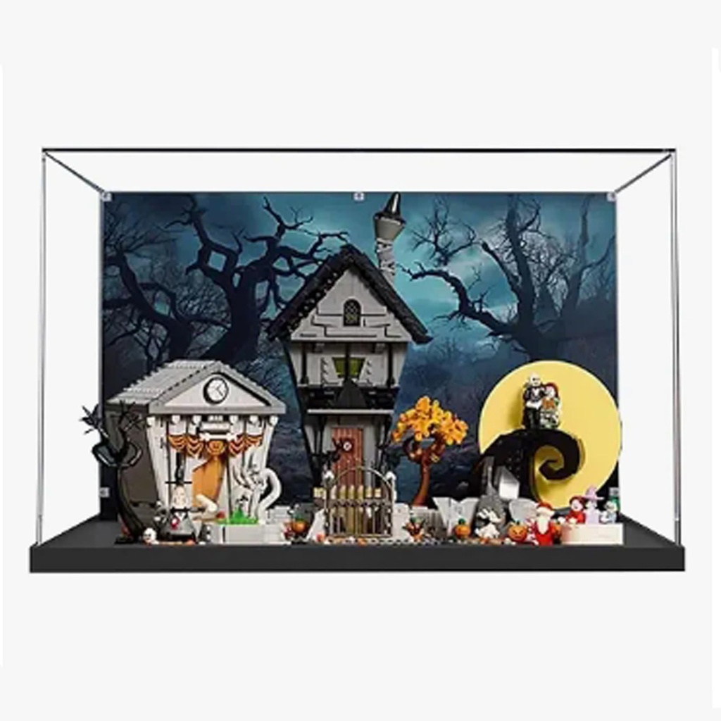 Acrylic Display Box for Lego 21351 Burtons Nightmare Before Christmas Transparent Dustproof Display Box Compatible with Lego 21351 Construction kit Model Not Included