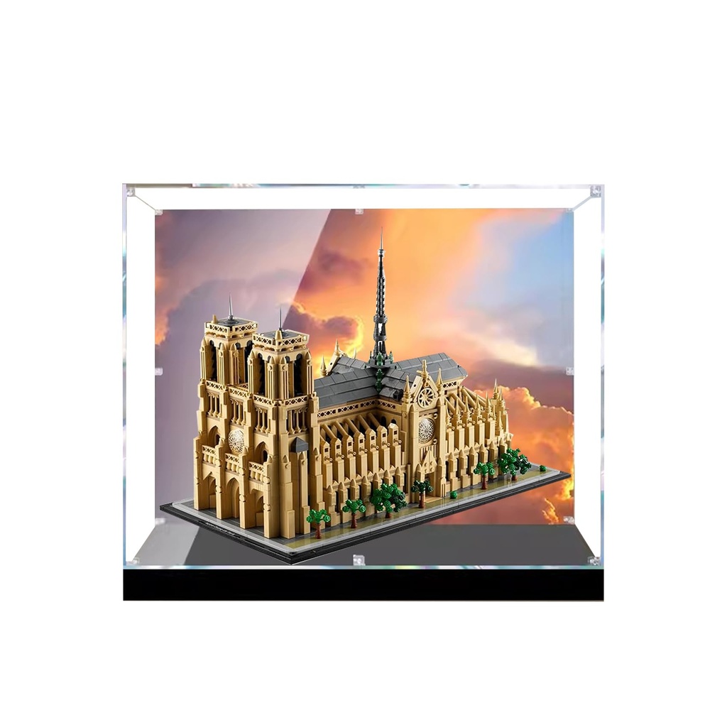 Acrylic Display Case for Lego 21061 Architecture NotreDame de Paris Showcase Protect Decorate Model with Dustproof Storage Gifts Background E