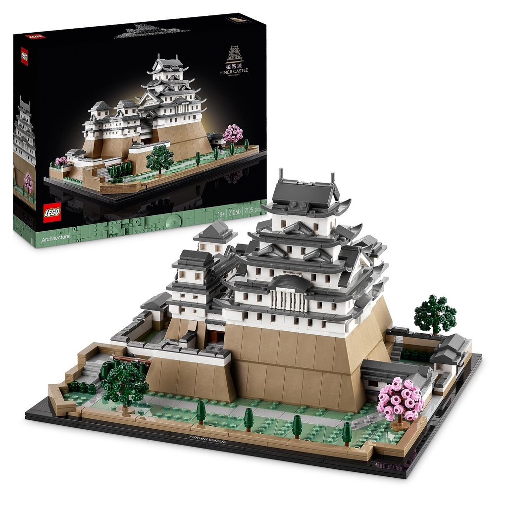 LEGO Architecture Himeji Castle Set Landmarks Collection Model Building Kit for Adults Gift Idea for Fans of Creative Gardening and Japanese Culture Includes Buildable Cherry Blossom Trees 21060