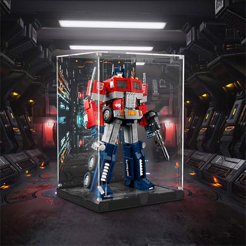 BoHeart Acrylic Display Case for Lego 10302 Transformers Optimus Prime customizedtransparent Dustproof display box can be collected Size28x24x405 cm Model Not Included