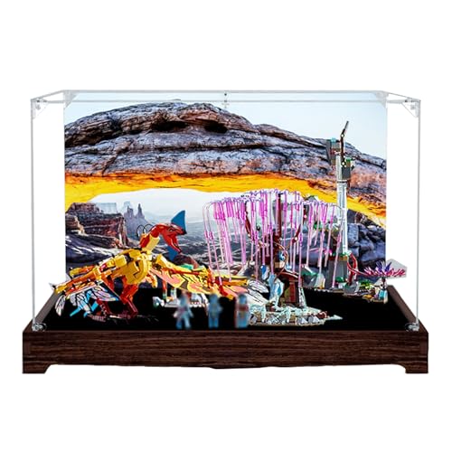 Premium Acrylic Display Case for Lego 75574 Model Building Blocks Storage Box NOT Included The Model Walnut color
