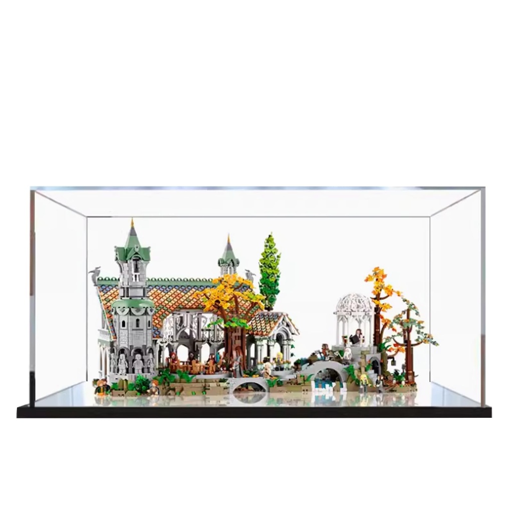 SONNIES Acrylic Display Case for Lego 10316 Rivendell Castle Dustproof Storage Box Transparent Display Box Compatible with Lego 10316 Only Case No Model