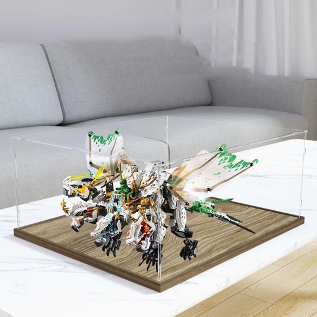 Acrylic Display Box Compatible with Lego 70679 Dolls Kit Collectible Gift Display Box Organizer Box Only Wooden Base 3mm