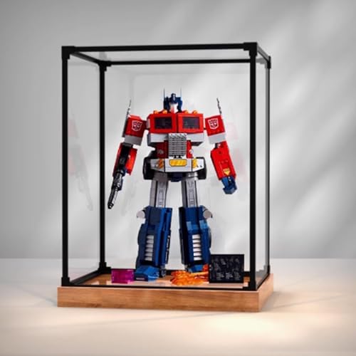 Transparent Acrylic display box for Lego 10302 Robotics model Dustproof Storage Display Box Model Not Included woodgrain base