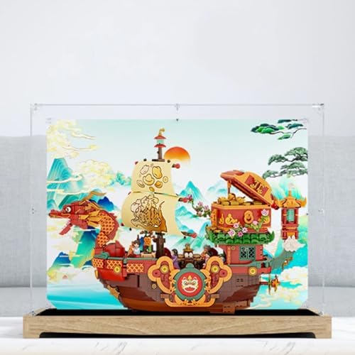 Transparent Acrylic Display Casefor Lego 18009 Fortune Freedom Model Clear BoxStorage BoxDisplay BoxCompatible with 18009 Model Display Box only Log Color