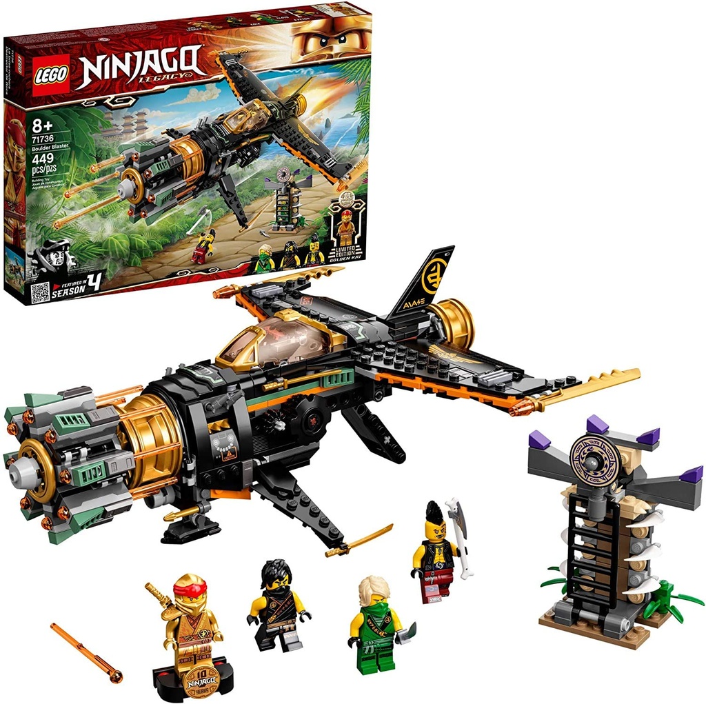 LEGO NINJAGO Legacy Boulder Blaster 71736 Airplane Toy Featuring Collectible Figurines 2021 449 Pieces