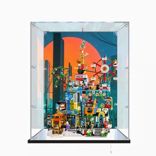 Clear Acrylic Display Stand Compatible with Lego 80054 Model Million Thousand Cities Dustproof Gift Protect Decorations Collectibles Organizer Box Only Background Style